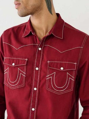 Camisa True Religion Big T Western Hombre Fucsia | Colombia-VUOWCAD67