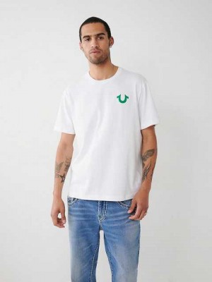 Camiseta True Religion Buddha Heritage Relaxed Hombre Blancas | Colombia-AKSCBWH18