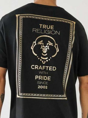 Camiseta True Religion Buddha Logo Hombre Negras | Colombia-CRADXTQ70