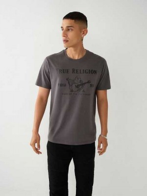 Camiseta True Religion Buddha Logo Hombre Gris | Colombia-EZGAYUW56