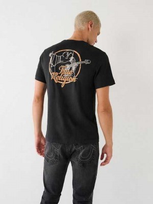 Camiseta True Religion Buddha Logo Hombre Negras | Colombia-WTNXMSA72