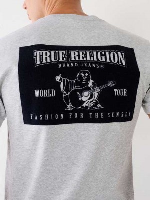 Camiseta True Religion Buddha Logo Hombre Gris | Colombia-WXLYFPO61