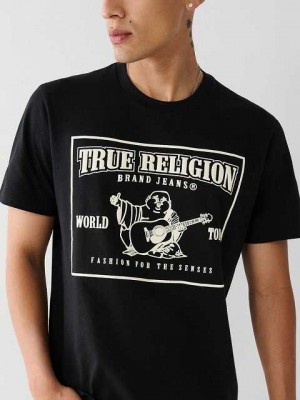 Camiseta True Religion Buddha Logo Hombre Negras | Colombia-WJYOAPG60