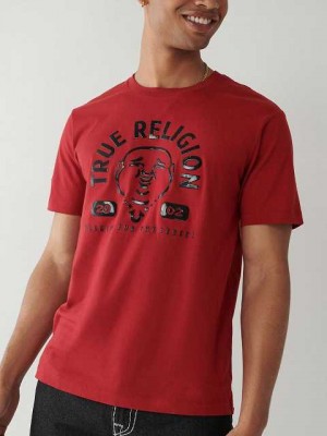 Camiseta True Religion Buddha Logo Hombre Rojas | Colombia-XYDKAZQ46