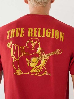 Camiseta True Religion Buddha Logo Hombre Rojas | Colombia-ATJNVKC53