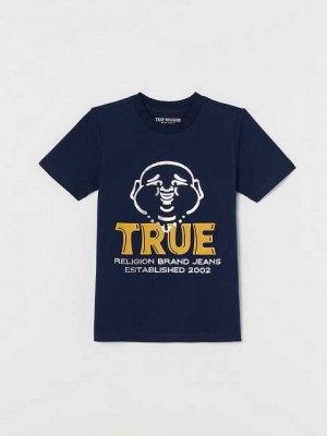 Camiseta True Religion Buddha Niños Azul Marino Azules | Colombia-OBCTFIZ29