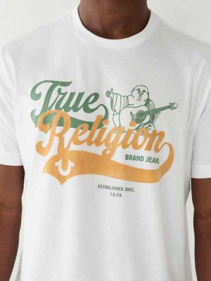 Camiseta True Religion Buddha Relaxed Hombre Blancas | Colombia-ETLICFR41