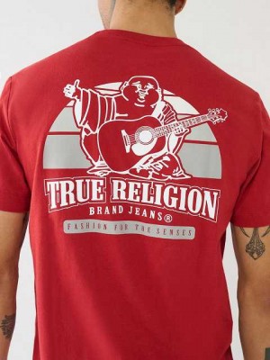 Camiseta True Religion Buddha Sunrise Logo Hombre Rojas | Colombia-FSIBMJQ68