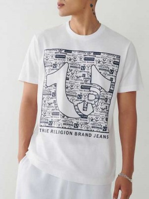 Camiseta True Religion Horseshoe Logo Hombre Blancas | Colombia-BOTGXFA72