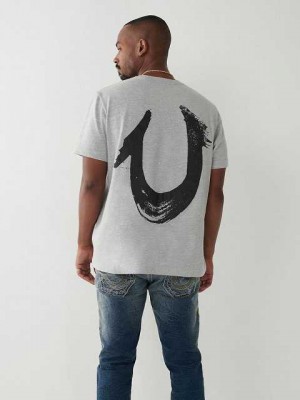 Camiseta True Religion Horseshoe Relaxed Hombre Gris | Colombia-MIYSPUR64