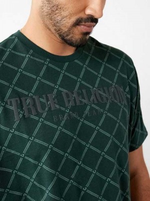 Camiseta True Religion Logo Monogram Hombre Verde Oscuro | Colombia-WRABHNX37