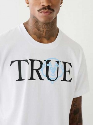 Camiseta True Religion True Buddha Logo Hombre Blancas | Colombia-JTSXOGY07