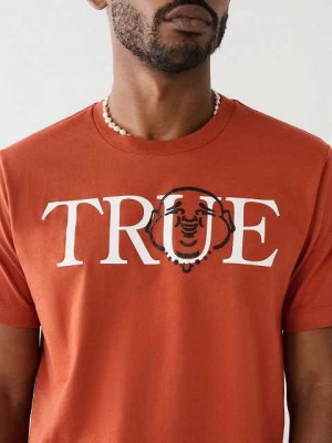 Camiseta True Religion True Buddha Logo Hombre Naranjas | Colombia-IERGMTO58