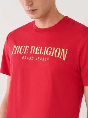 Camiseta True Religion True Logo Hombre Rojas | Colombia-SBRZDIP98