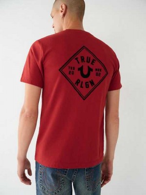 Camiseta True Religion True Logo Hombre Rojas | Colombia-GSKCMBN01