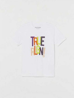 Camiseta True Religion True Niños Blancas | Colombia-IXAVBSJ96