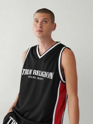 Camiseta sin Manga True Religion Mesh Jersey Hombre Negras | Colombia-ANRCIJL81