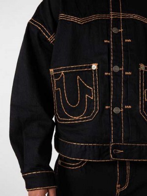 Chaqueta True Religion Sebastien Ami X True Religion Western Super T Hombre Negras | Colombia-UINBYAP28