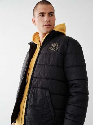 Chaqueta True Religion Solid Puffer Hombre Negras | Colombia-CNSXTZJ24