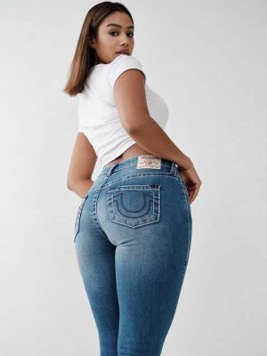 Jeans Skinny True Religion Halle Big T Super Mujer Azules | Colombia-LMWGHPF71