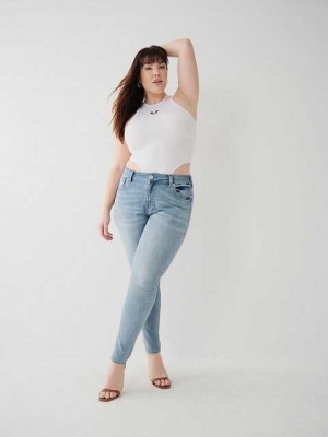 Jeans Skinny True Religion Jennie Mid Rise Curvy Mujer Turquesa Claro | Colombia-CMSFAOZ79