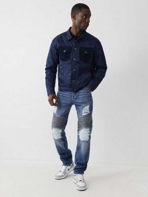 Jeans Skinny True Religion Rocco Moto Renegade Hombre Azules | Colombia-GFDPJUA50