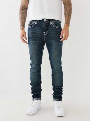 Jeans Skinny True Religion Rocco Stacked Super T Hombre Turquesa Azules Oscuro | Colombia-ZMBODQY56