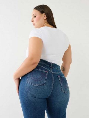 Jeans Straight True Religion Plus Billie Mid Rise Mujer Azules | Colombia-KIOMDGH45