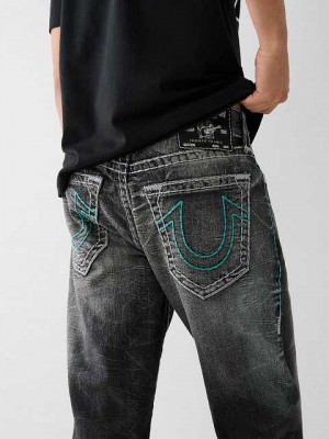 Jeans Straight True Religion Ricky Hombre Negras Azules | Colombia-FYSPECV76