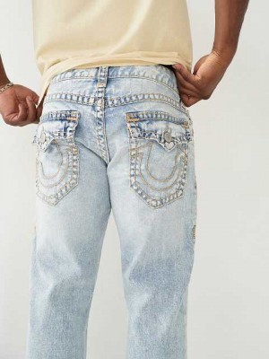 Jeans Straight True Religion Ricky Hombre Azules Claro | Colombia-YFOEWRX18