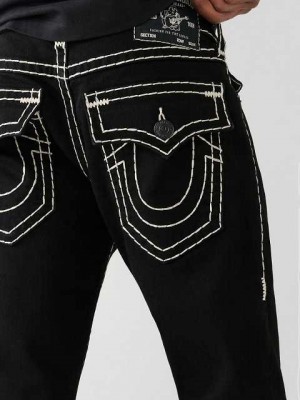 Jeans Straight True Religion Ricky Hombre Negras | Colombia-YVHFNTC52