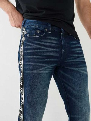 Jeans Straight True Religion Ricky Side Stripe Hombre Azules Oscuro | Colombia-BAIOZRP73