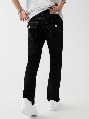 Jeans Straight True Religion Ricky Stitch Hombre Negras | Colombia-AXZFSTU84