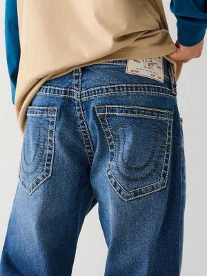 Jeans Straight True Religion Ricky Stitch Hombre Azules | Colombia-IJEBATU46