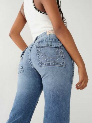 Jeans Straight True Religion Sarah High Rise Mujer Azules | Colombia-BMVDUZH74