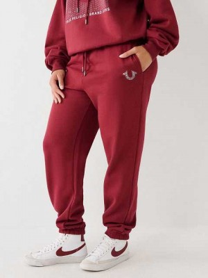 Pantalon Jogger True Religion Crystal Relaxed Mujer Fucsia | Colombia-SZODBCE76