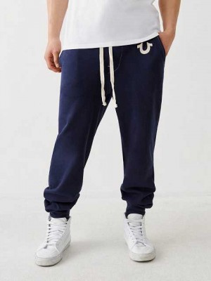 Pantalon Jogger True Religion Logo Hombre Azul Marino | Colombia-DAOWRVZ13