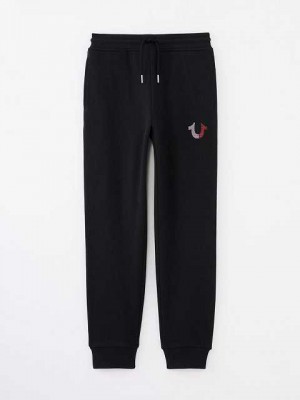 Pantalon Jogger True Religion Logo Niños Negras | Colombia-DGXZKNL32