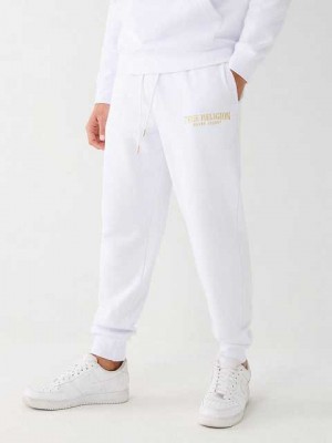 Pantalon Jogger True Religion True Logo Hombre Blancas | Colombia-YTVKQMW37