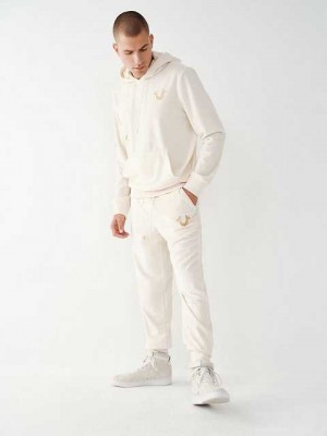 Pantalon Jogger True Religion True Velour Hombre Blancas | Colombia-VGKFXZQ21