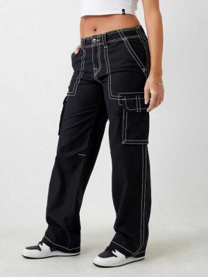 Pantalon True Religion Cargo Mujer Negras | Colombia-MWKJNQL30