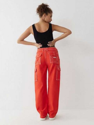 Pantalon True Religion Cargo Mujer Rojas | Colombia-LEGISZP18