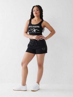 Short True Religion Big T Sweat Mujer Negras | Colombia-SRFLKPO78