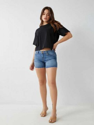 Short True Religion Jayde Relaxed Mujer Azules | Colombia-GWSVKON08