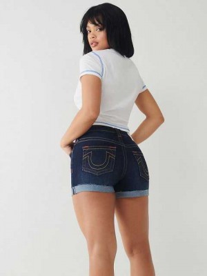 Short True Religion Jennie Curvy Mujer Azules Oscuro | Colombia-BSTWCJX56