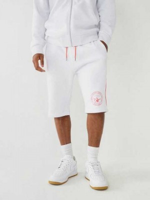 Short True Religion Logo Sweat Hombre Blancas | Colombia-BHMGIXJ07