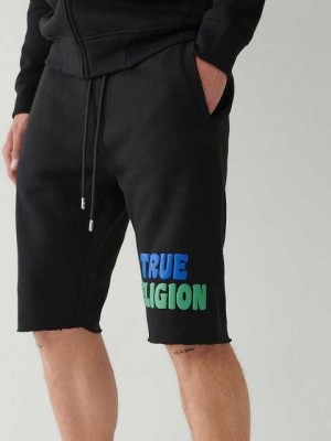 Short True Religion Logo Sweat Hombre Negras | Colombia-UBRKTFS87