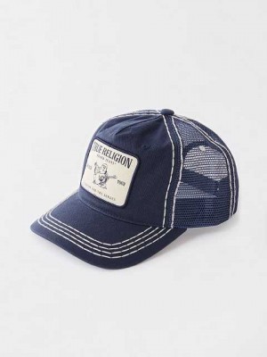 Sombrero True Religion Big T Trucker Unisex Azul Marino | Colombia-JPVYBSF51