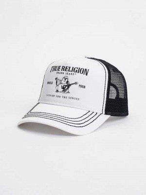 Sombrero True Religion Buddha Trucker Unisex Blancas Negras | Colombia-VUHKDAZ41