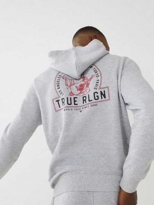 Sudadera con Capucha True Religion Buddha Zip Hombre Gris | Colombia-DIRAWGU84